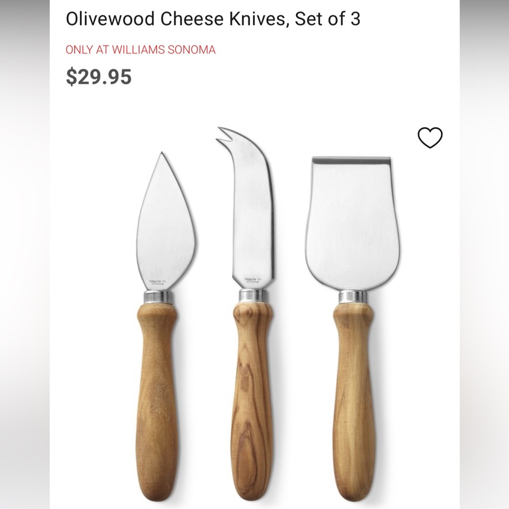 William Sonoma Cheese Knives